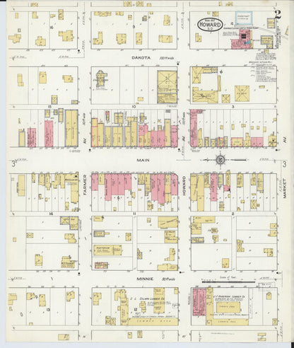 Sanborn Fire Insurance Map from Howard, Miner County, South Dakota (1917), Sheet #0002 - Complete Map Set gallery image, historic Sanborn map, vintage wall art, South Dakota South Dakota