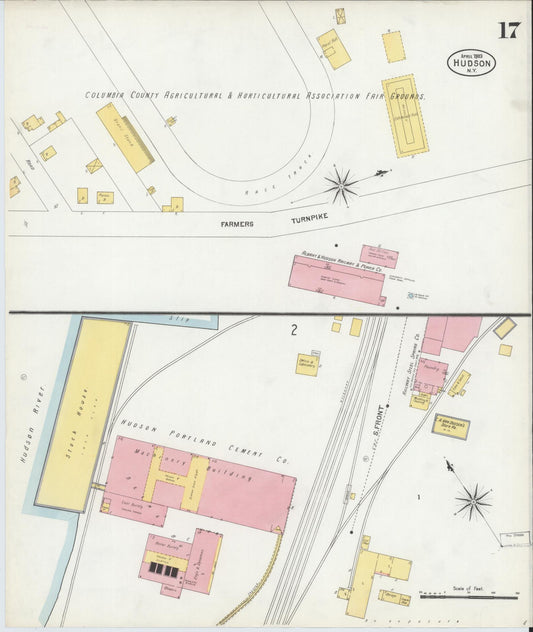 Sanborn Fire Insurance Map from Hudson, Columbia County, New York (1903), Sheet #0017 - Historic Sanborn Fire Insurance Map Print, vintage old map wall art, antique decor, genealogy gift, New York New York map