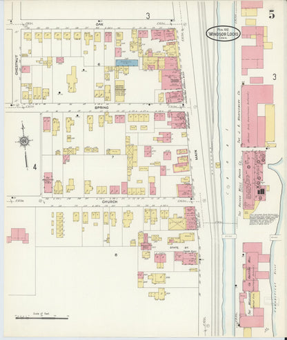 Sanborn Fire Insurance Map from Windsor Locks, Hartford County, Connecticut (1912), Sheet #0005 - Complete Map Set gallery image, historic Sanborn map, vintage wall art, Connecticut Connecticut