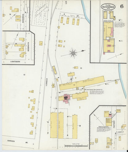 Sanborn Fire Insurance Map from Buckhannon, Upshur County, West Virginia (1904), Sheet #0006 - Complete Map Set gallery image, historic Sanborn map, vintage wall art, West Virginia West Virginia