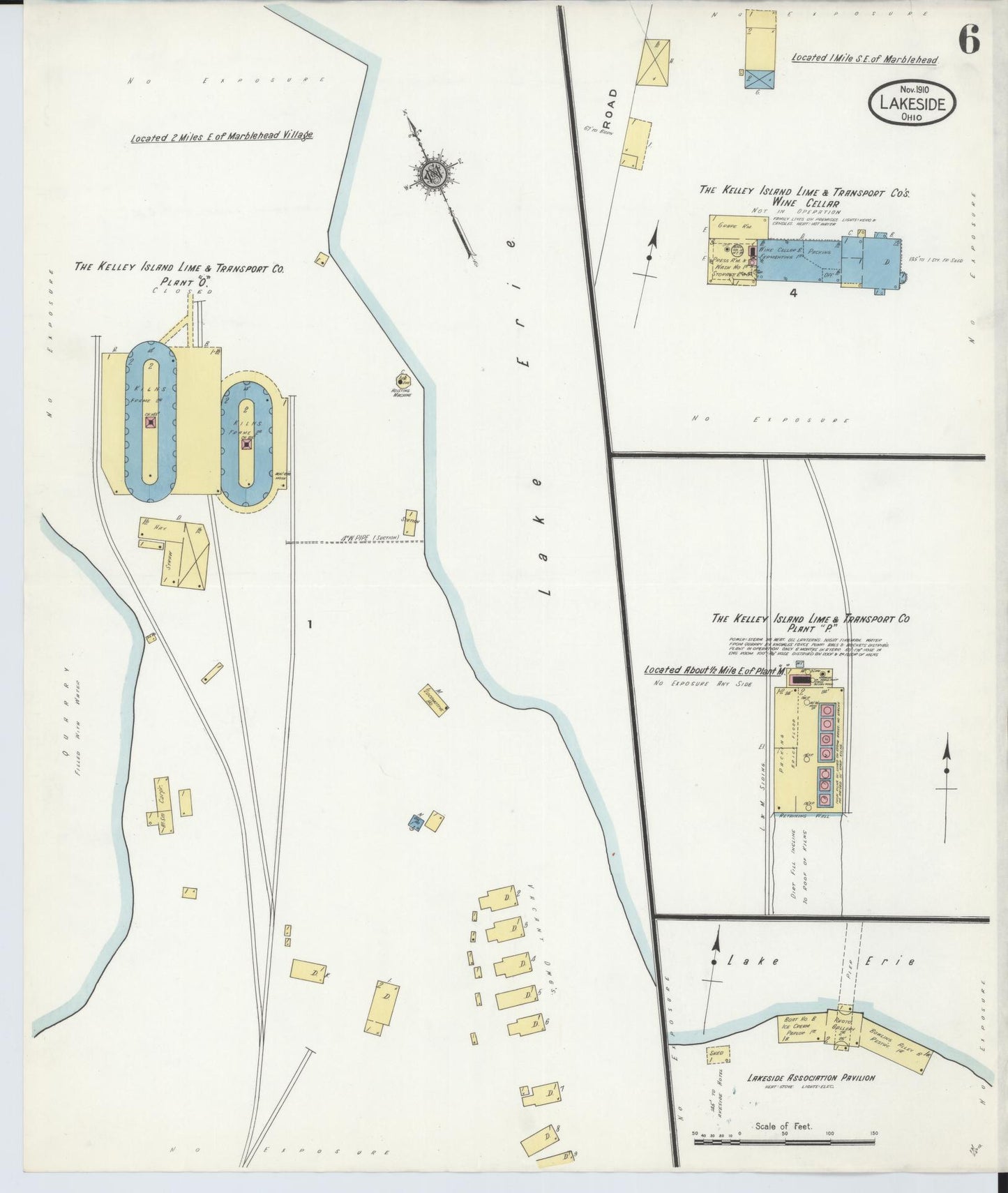 Sanborn Fire Insurance Map from Lakeside, Ottawa County, Ohio (1910), Sheet #0006 - Historic Sanborn Fire Insurance Map Print, vintage old map wall art, antique decor, genealogy gift, Ohio Ohio map