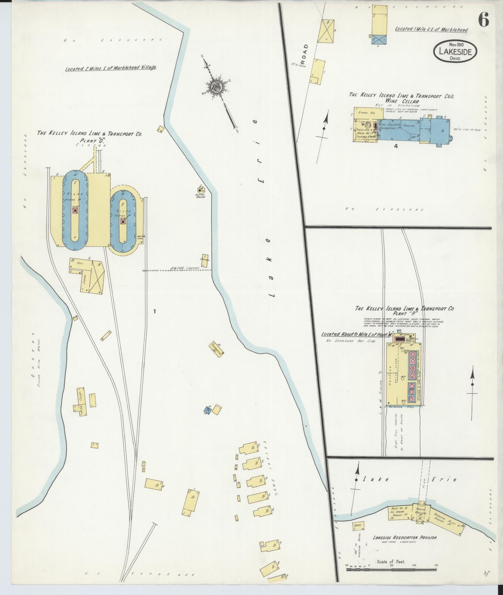 Sanborn Fire Insurance Map from Lakeside, Ottawa County, Ohio (1910), Sheet #0006 - Historic Sanborn Fire Insurance Map Print, vintage old map wall art, antique decor, genealogy gift, Ohio Ohio map