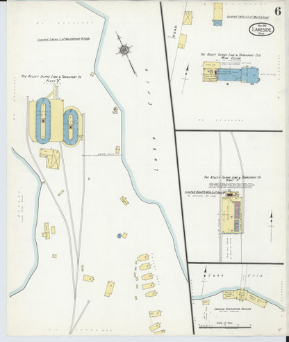 Sanborn Fire Insurance Map from Lakeside, Ottawa County, Ohio (1910), Sheet #0006 - Historic Sanborn Fire Insurance Map Print, vintage old map wall art, antique decor, genealogy gift, Ohio Ohio map