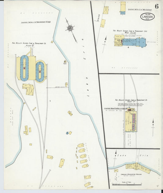 Sanborn Fire Insurance Map from Lakeside, Ottawa County, Ohio (1910), Sheet #0006 - Historic Sanborn Fire Insurance Map Print, vintage old map wall art, antique decor, genealogy gift, Ohio Ohio map