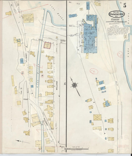 Sanborn Fire Insurance Map from Hammondsport, Steuben County, New York (1942), Sheet #0005 - Historic Sanborn Fire Insurance Map Print, vintage old map wall art, antique decor, genealogy gift, New York New York map