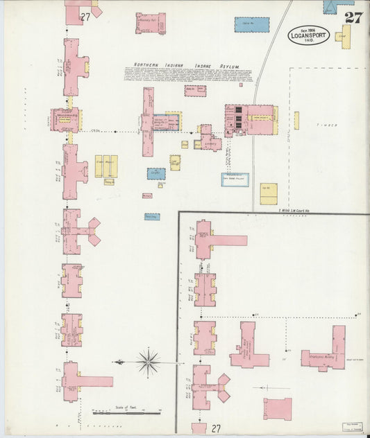 Sanborn Fire Insurance Map from Logansport, Cass County, Indiana (1906), Sheet #0027 - Historic Sanborn Fire Insurance Map Print, vintage old map wall art, antique decor, genealogy gift, Indiana Indiana map