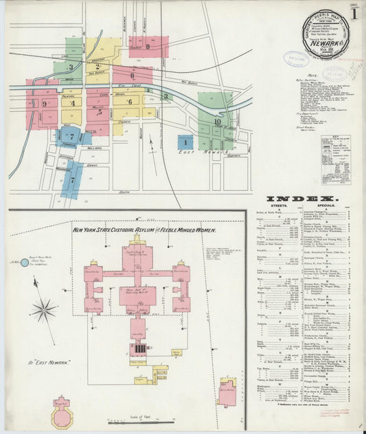 Sanborn Fire Insurance Map from Newark, Wayne County, New York (1898), Sheet #0001 - Complete Map Set gallery image, historic Sanborn map, vintage wall art, New York New York