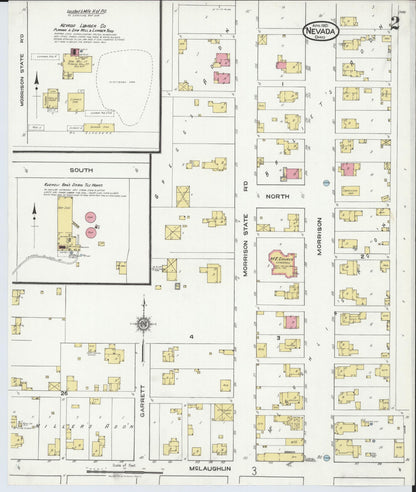 Sanborn Fire Insurance Map from Nevada, Wyandot County, Ohio (1921), Sheet #0002 - Complete Map Set gallery image, historic Sanborn map, vintage wall art, Nevada Nevada