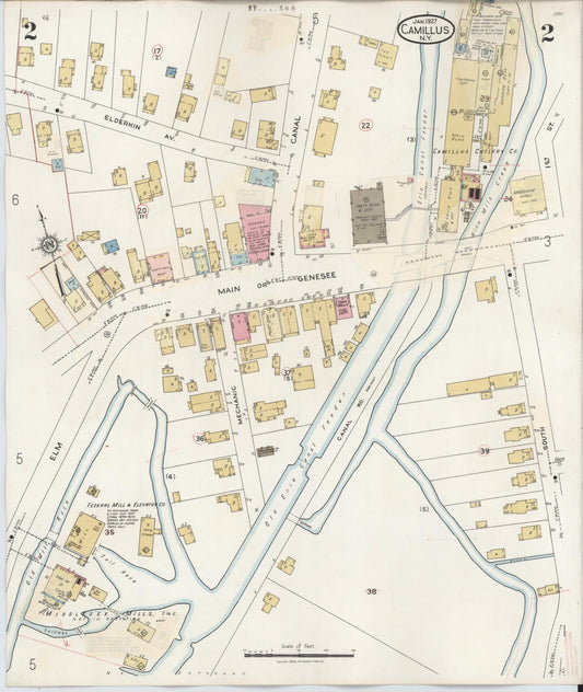 Sanborn Fire Insurance Map from Camillus, Onondaga County, New York (1940), Sheet #0002 - Historic Sanborn Fire Insurance Map Print, vintage old map wall art, antique decor, genealogy gift, New York New York map
