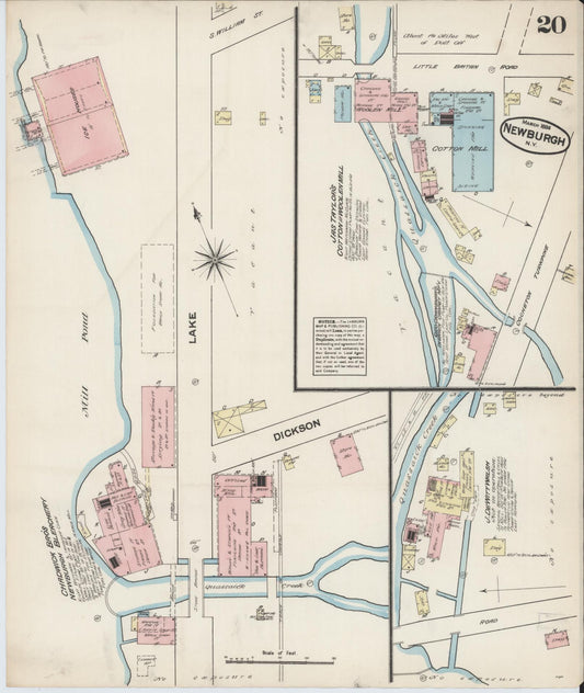 Sanborn Fire Insurance Map from Newburgh, Orange County, New York (1884), Sheet #0020 - Historic Sanborn Fire Insurance Map Print, vintage old map wall art, antique decor, genealogy gift, New York New York map