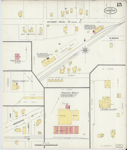 Sanborn Fire Insurance Map from Frankfort, Clinton County, Indiana (1898), Sheet #0015 - Historic Sanborn Fire Insurance Map Print, vintage old map wall art, antique decor, genealogy gift, Indiana Indiana map