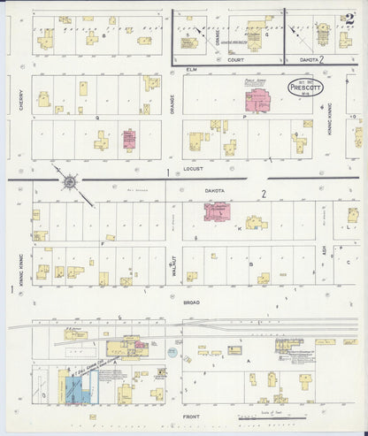 Sanborn Fire Insurance Map from Prescott, Pierce County, Wisconsin (1912), Sheet #0002 - Complete Map Set gallery image, historic Sanborn map, vintage wall art, Wisconsin Wisconsin