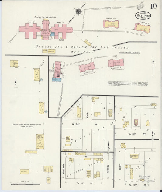 Sanborn Fire Insurance Map from Hastings, Dakota County, Minnesota (1911), Sheet #0010 - Historic Sanborn Fire Insurance Map Print, vintage old map wall art, antique decor, genealogy gift, Minnesota Minnesota map