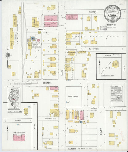 Sanborn Fire Insurance Map from Loami, Sangamon County, Illinois (1917), Sheet #0001 - Historic Sanborn Fire Insurance Map Print, vintage old map wall art, antique decor, genealogy gift, Illinois Illinois map