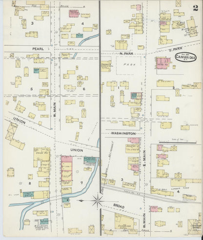 Sanborn Fire Insurance Map from Cambridge, Washington County, New York (1891), Sheet #0002 - Complete Map Set gallery image, historic Sanborn map, vintage wall art, New York New York