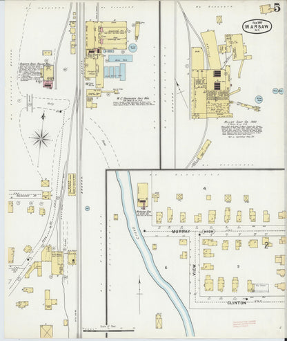 Sanborn Fire Insurance Map from Warsaw, Wyoming County, New York (1897), Sheet #0005 - Complete Map Set gallery image, historic Sanborn map, vintage wall art, Warsaw Wyoming