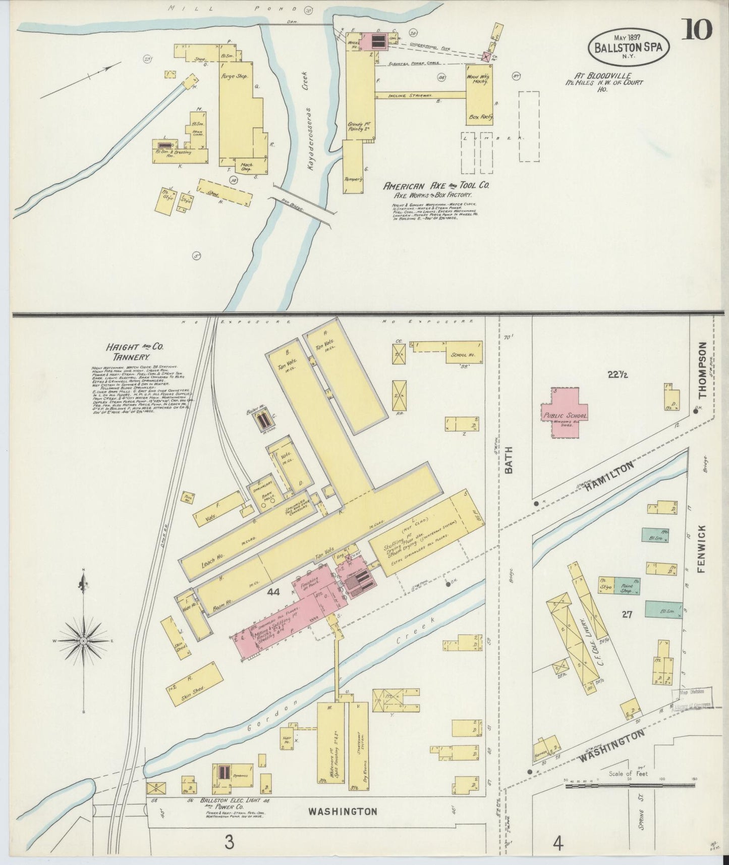 Sanborn Fire Insurance Map from Ballston Spa, Saratoga County, New York (1897), Sheet #0010 - Complete Map Set gallery image, historic Sanborn map, vintage wall art, New York New York