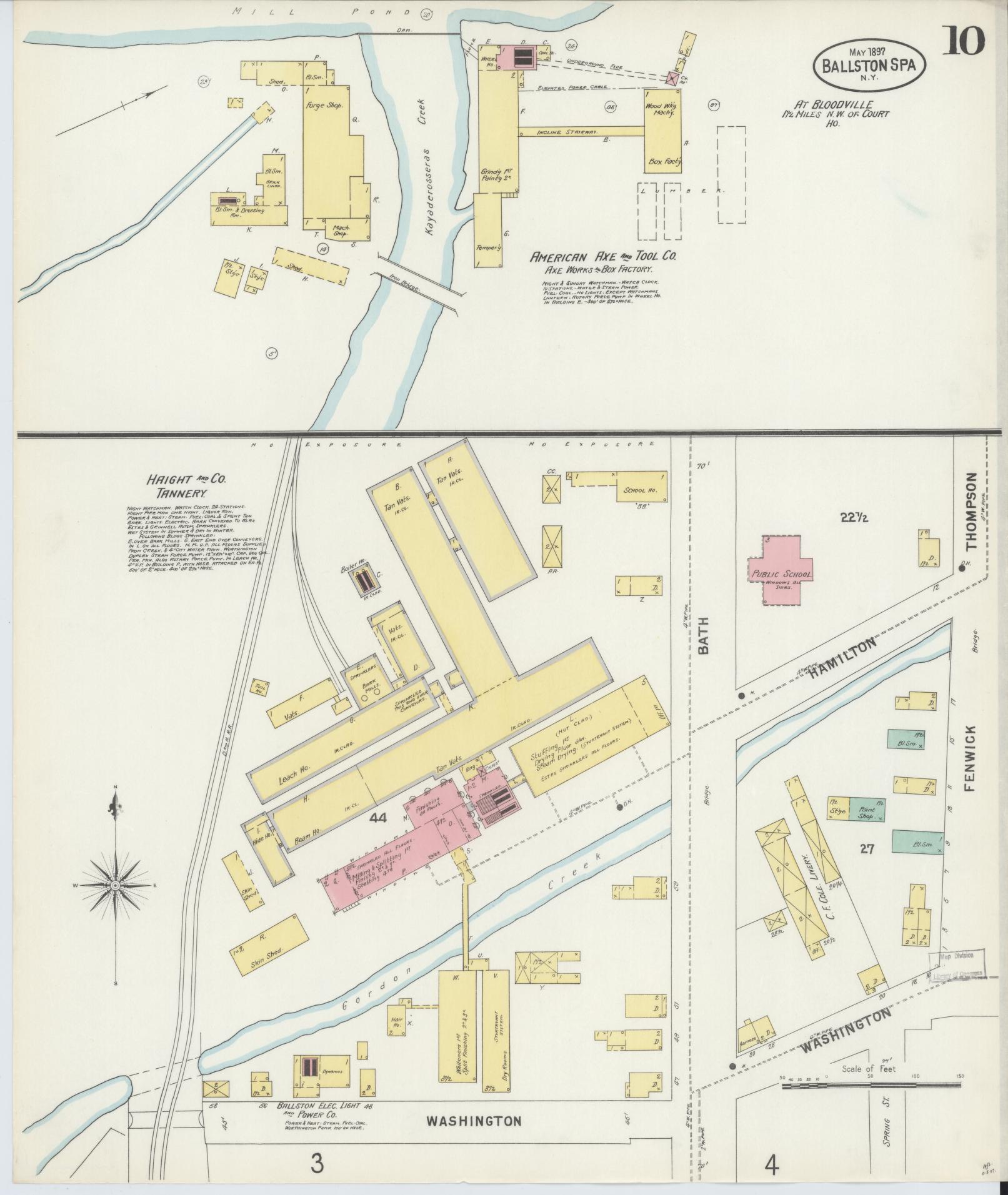 Sanborn Fire Insurance Map from Ballston Spa, Saratoga County, New York (1897), Sheet #0010 - Complete Map Set gallery image, historic Sanborn map, vintage wall art, New York New York