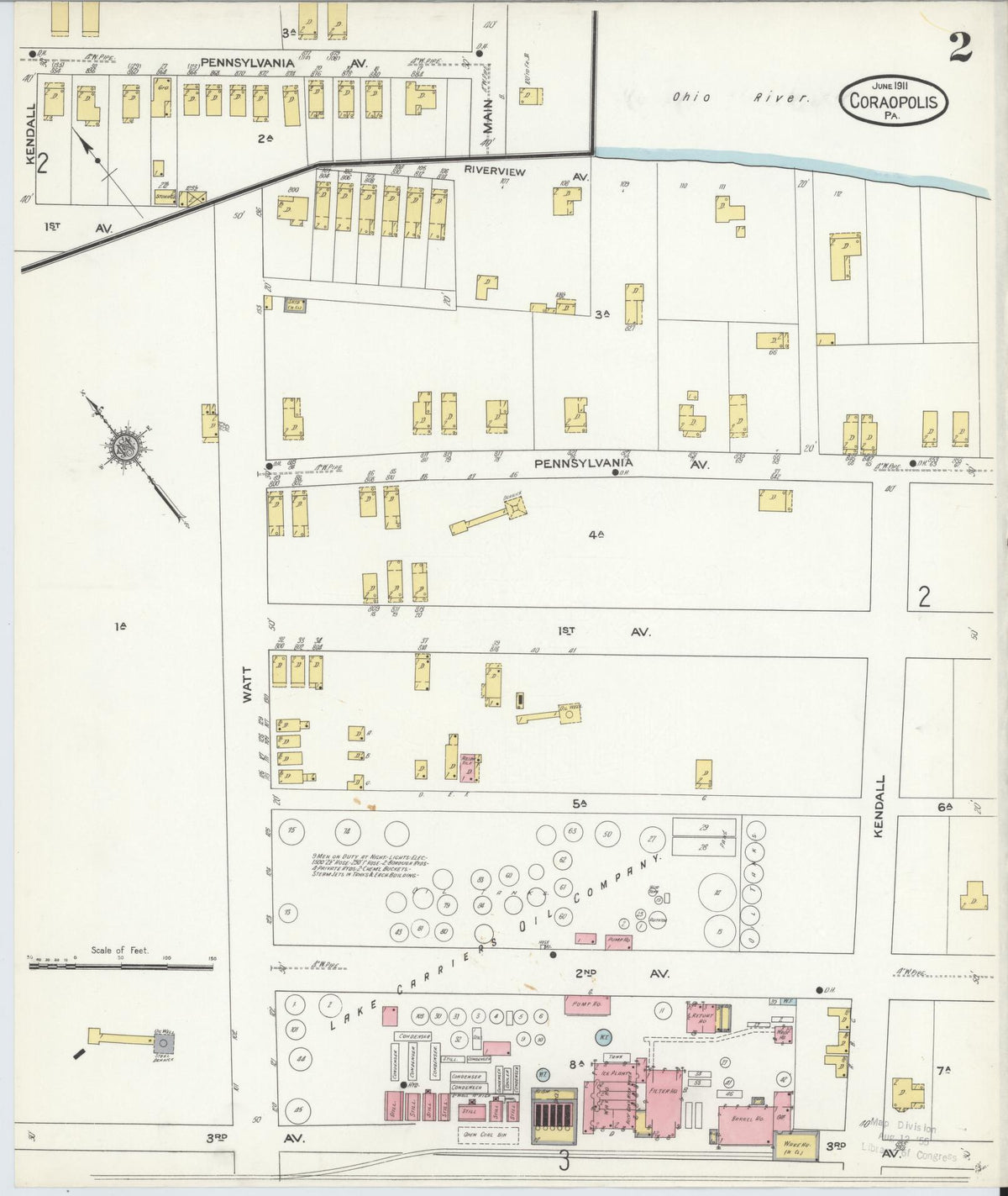 Sanborn Fire Insurance Map from Coraopolis, Allegheny County, Pennsylvania (1911), Sheet #0002 - Complete Map Set gallery image, historic Sanborn map, vintage wall art, Pennsylvania Pennsylvania