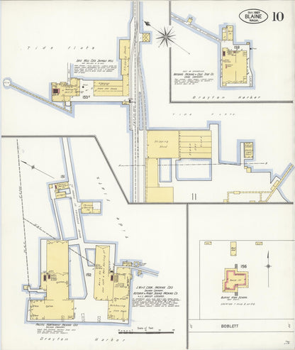 Sanborn Fire Insurance Map from Blaine, Whatcom County, Washington (1907), Sheet #0010 - Complete Map Set gallery image, historic Sanborn map, vintage wall art, Washington Washington