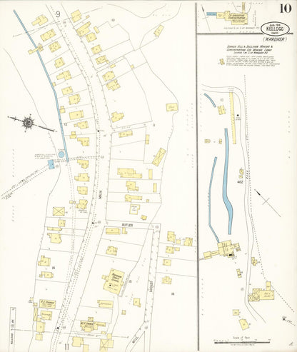 Sanborn Fire Insurance Map from Kellogg, Shoshone County, Idaho (1918), Sheet #0010 - Complete Map Set gallery image, historic Sanborn map, vintage wall art, Idaho Idaho