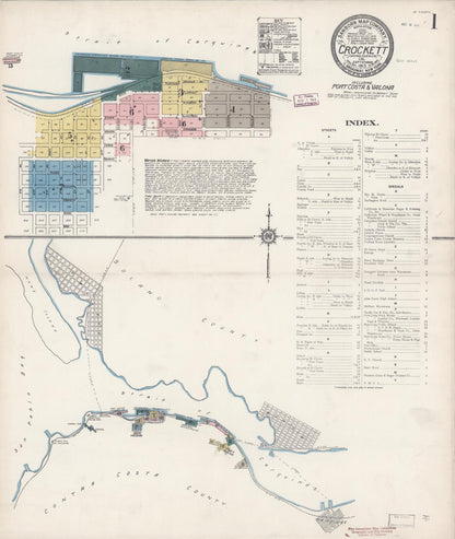 Sanborn Fire Insurance Map from Crockett, Contra Costa County, California (1913), Sheet #0001 - Historic Sanborn Fire Insurance Map Print, vintage old map wall art, antique decor, genealogy gift, California California map