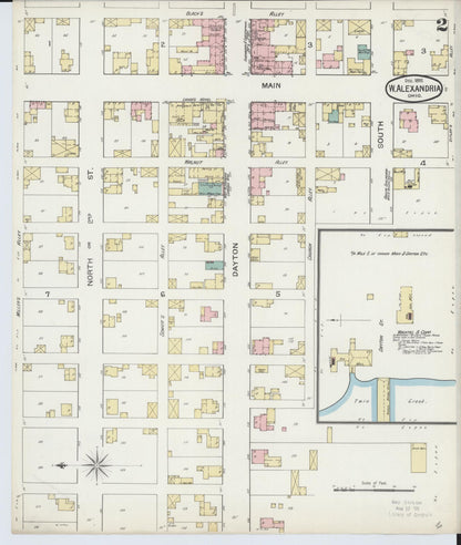 Sanborn Fire Insurance Map from West Alexandria, Preble County, Ohio (1892), Sheet #0002 - Historic Sanborn Fire Insurance Map Print, vintage old map wall art, antique decor, genealogy gift, Ohio Ohio map