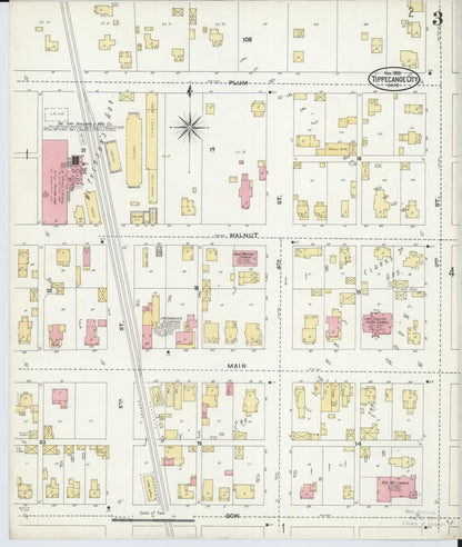 Sanborn Fire Insurance Map from Tipp City, Miami County, Ohio (1905), Sheet #0003 - Complete Map Set gallery image, historic Sanborn map, vintage wall art, Ohio Ohio