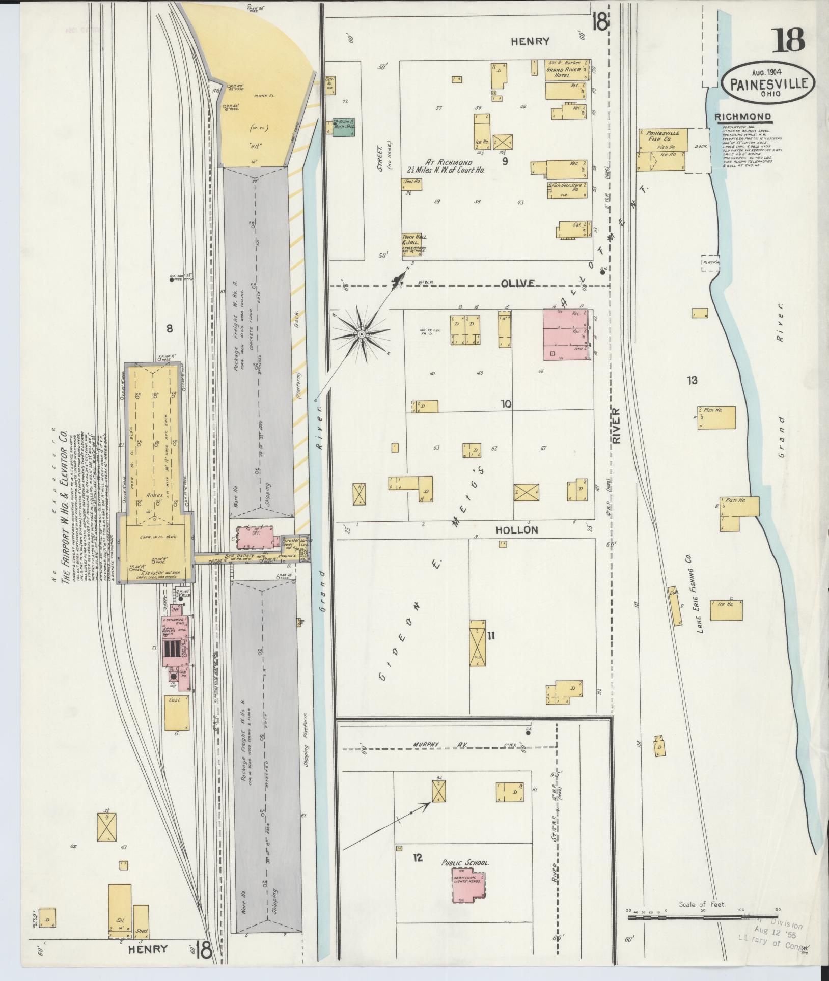 Sanborn Fire Insurance Map from Painesville, Lake County, Ohio (1904), Sheet #0018 - Complete Map Set gallery image, historic Sanborn map, vintage wall art, Ohio Ohio