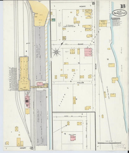 Sanborn Fire Insurance Map from Painesville, Lake County, Ohio (1904), Sheet #0018 - Complete Map Set gallery image, historic Sanborn map, vintage wall art, Ohio Ohio
