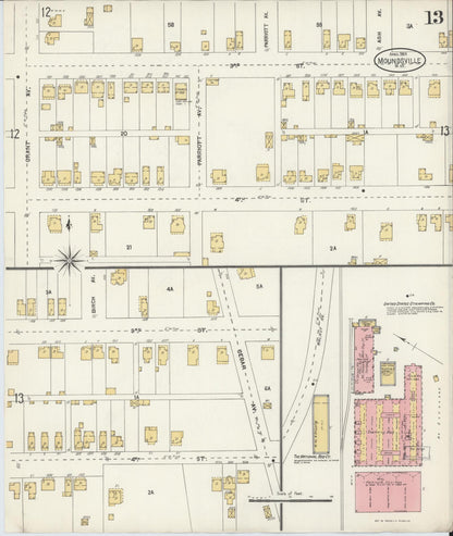 Sanborn Fire Insurance Map from Moundsville, Marshall County, West Virginia (1904), Sheet #0013 - Complete Map Set gallery image, historic Sanborn map, vintage wall art, West Virginia West Virginia