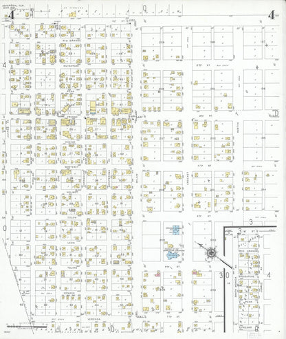 Sanborn Fire Insurance Map from Asherton, Dimmit County, Texas (1951), Sheet #0004 - Historic Sanborn Fire Insurance Map Print, vintage old map wall art, antique decor, genealogy gift, Texas Texas map