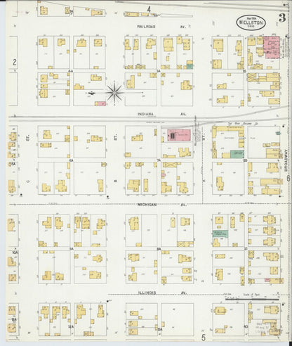 Sanborn Fire Insurance Map from Wellston, Jackson County, Ohio (1904), Sheet #0003 - Historic Sanborn Fire Insurance Map Print, vintage old map wall art, antique decor, genealogy gift, Ohio Ohio map