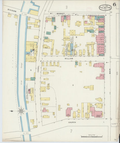 Sanborn Fire Insurance Map from Palmyra, Wayne County, New York (1894), Sheet #0006 - Complete Map Set gallery image, historic Sanborn map, vintage wall art, New York New York