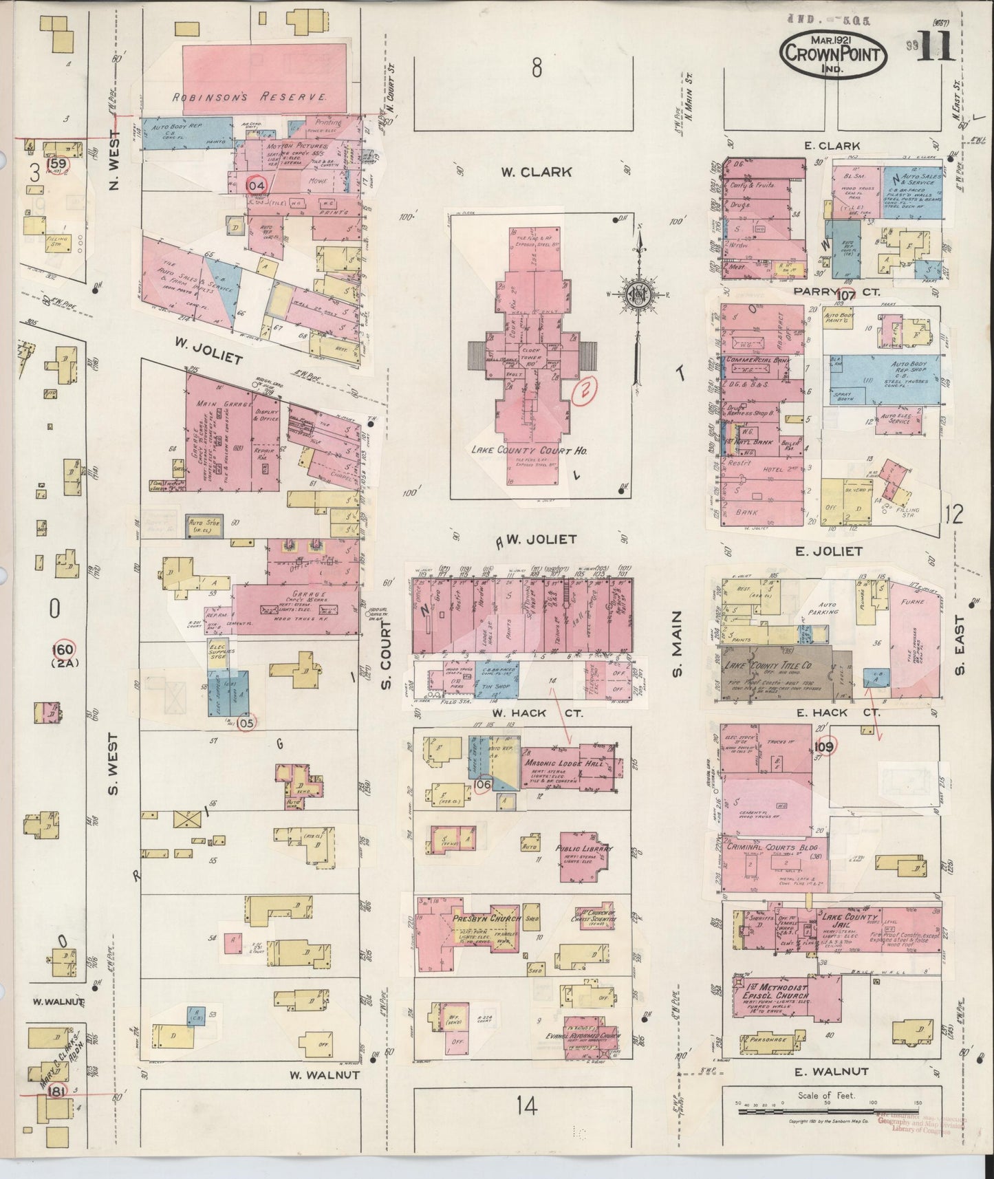 Sanborn Fire Insurance Map from Crown Point, Lake County, Indiana (1948), Sheet #0011 - Complete Map Set gallery image, historic Sanborn map, vintage wall art, Indiana Indiana
