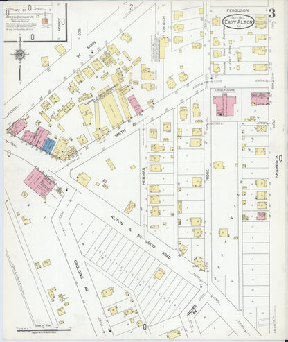 Sanborn Fire Insurance Map from East Alton, Madison County, Illinois (1921), Sheet #0003 - Complete Map Set gallery image, historic Sanborn map, vintage wall art, Illinois Illinois