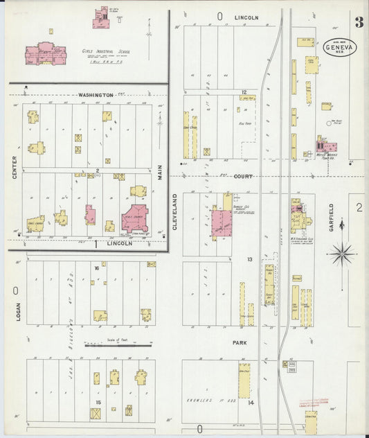 Sanborn Fire Insurance Map from Geneva, Fillmore County, Nebraska (1902), Sheet #0003 - Historic Sanborn Fire Insurance Map Print, vintage old map wall art, antique decor, genealogy gift, Nebraska Nebraska map