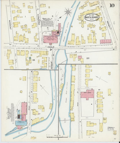 Sanborn Fire Insurance Map from North Adams, Berkshire County, Massachusetts (1892), Sheet #0010 - Historic Sanborn Fire Insurance Map Print, vintage old map wall art, antique decor, genealogy gift, Massachusetts Massachusetts map