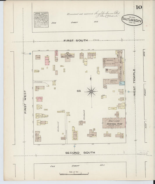 Sanborn Fire Insurance Map from Salt Lake City, Salt Lake County, Utah (1884), Sheet #0010 - Historic Sanborn Fire Insurance Map Print, vintage old map wall art, antique decor, genealogy gift, Utah Utah map