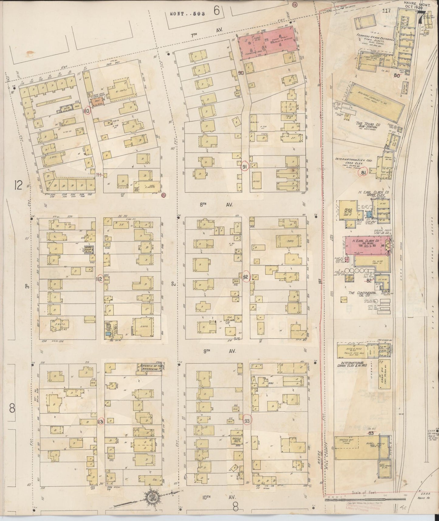 Sanborn Fire Insurance Map from Havre, Hill County, Montana (1943), Sheet #0007 - Complete Map Set gallery image, historic Sanborn map, vintage wall art, Montana Montana