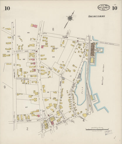 Sanborn Fire Insurance Map from Belfast, Waldo County, Maine (1923), Sheet #0010 - Complete Map Set gallery image, historic Sanborn map, vintage wall art, Maine Maine