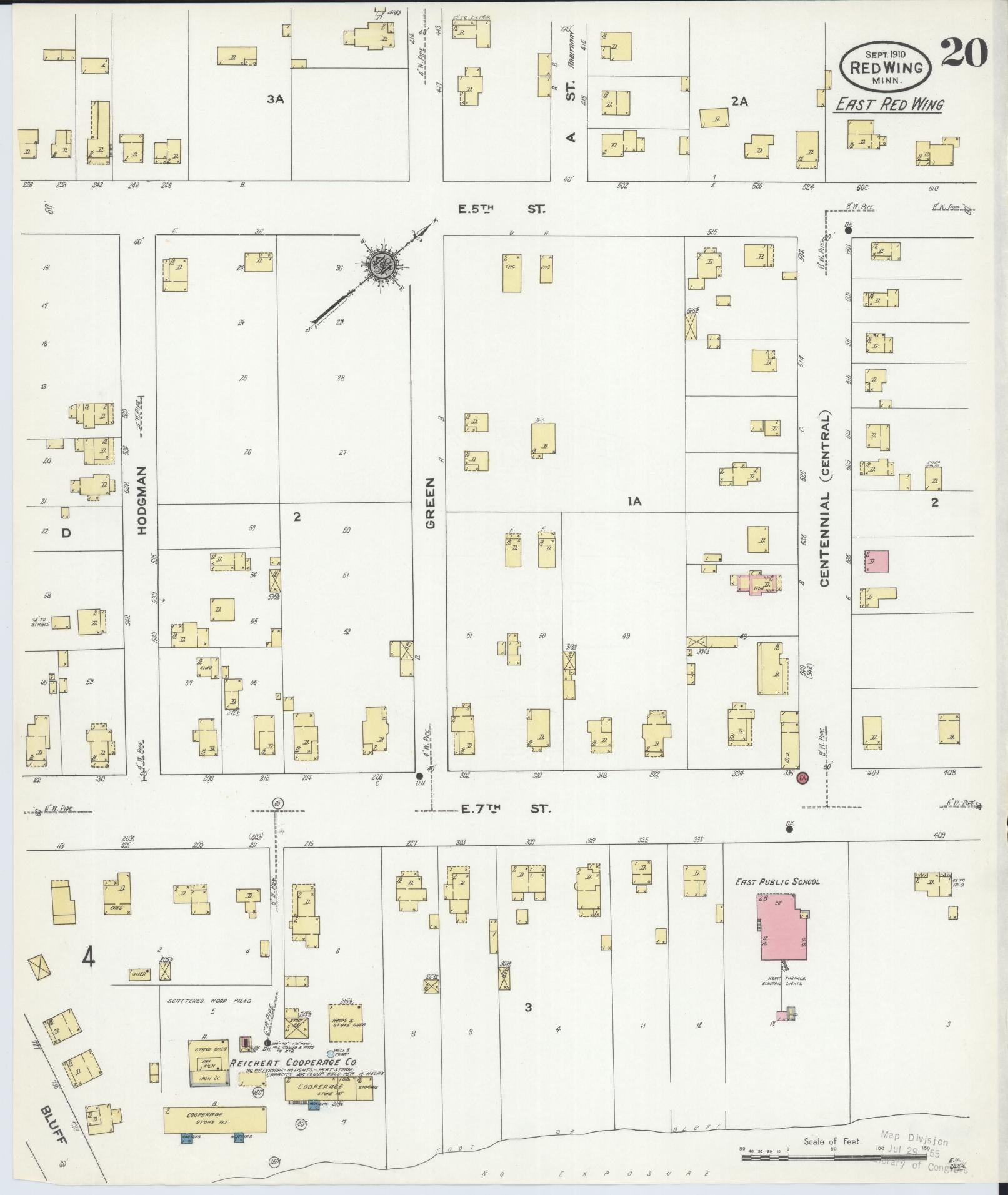 Sanborn Fire Insurance Map from Red Wing, Goodhue County, Minnesota (1910), Sheet #0020 - Complete Map Set gallery image, historic Sanborn map, vintage wall art, Minnesota Minnesota
