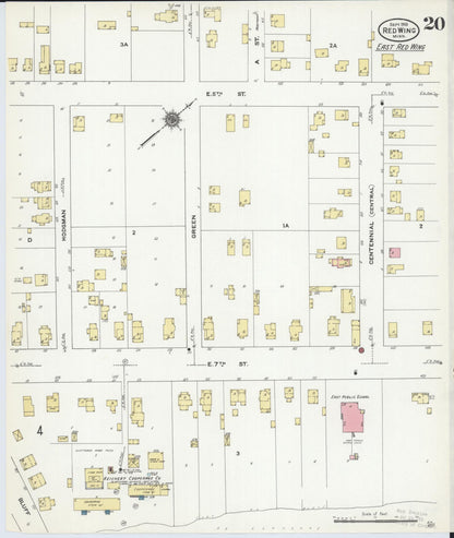 Sanborn Fire Insurance Map from Red Wing, Goodhue County, Minnesota (1910), Sheet #0020 - Complete Map Set gallery image, historic Sanborn map, vintage wall art, Minnesota Minnesota