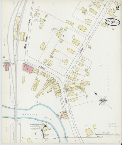 Sanborn Fire Insurance Map from Westerly, Washington County, Rhode Island (1891), Sheet #0002 - Complete Map Set gallery image, historic Sanborn map, vintage wall art, Rhode Island Rhode Island