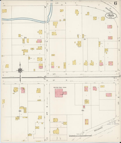 Sanborn Fire Insurance Map from Logan, Cache County, Utah (1911), Sheet #0006 - Complete Map Set gallery image, historic Sanborn map, vintage wall art, Utah Utah