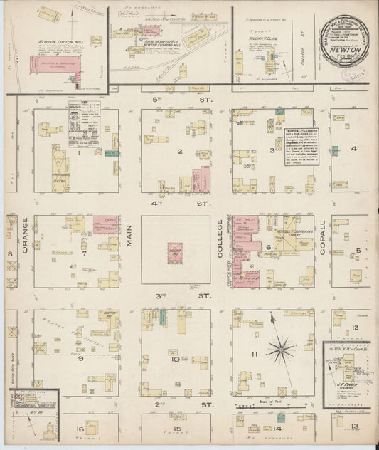 Sanborn Fire Insurance Map from Newton, Catawba County, North Carolina (1885), Sheet #0001 - Historic Sanborn Fire Insurance Map Print, vintage old map wall art, antique decor, genealogy gift, North Carolina North Carolina map