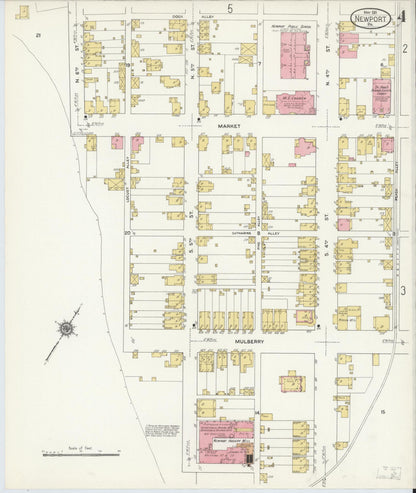 Sanborn Fire Insurance Map from Newport, Perry County, Pennsylvania (1911), Sheet #0004 - Historic Sanborn Fire Insurance Map Print, vintage old map wall art, antique decor, genealogy gift, Pennsylvania Pennsylvania map
