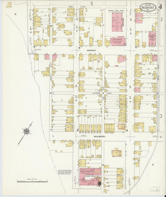 Sanborn Fire Insurance Map from Newport, Perry County, Pennsylvania (1911), Sheet #0004 - Historic Sanborn Fire Insurance Map Print, vintage old map wall art, antique decor, genealogy gift, Pennsylvania Pennsylvania map