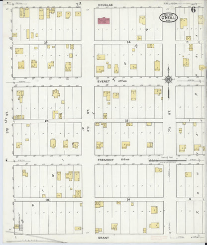 Sanborn Fire Insurance Map from O'Neill, Holt County, Nebraska (1920), Sheet #0006 - Complete Map Set gallery image, historic Sanborn map, vintage wall art, Nebraska Nebraska