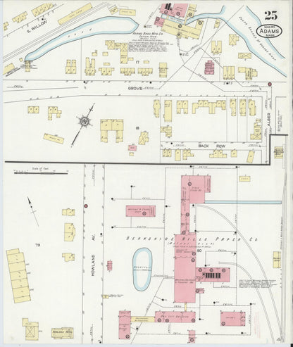 Sanborn Fire Insurance Map from Adams, Berkshire County, Massachusetts (1914), Sheet #0025 - Complete Map Set gallery image, historic Sanborn map, vintage wall art, Massachusetts Massachusetts